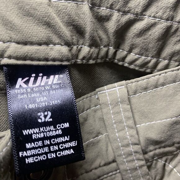 Kuhl Mens Kargo Cargo Shorts Stretch SZ 32 Green - Picture 13 of 16